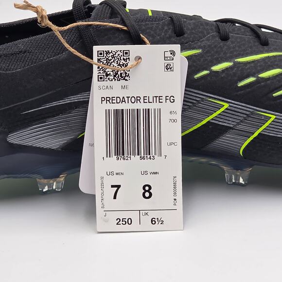 Adidas Predator Elite FG Size 7M / 8W Soccer Cleats JI1085 Electric Stealth New main image 8